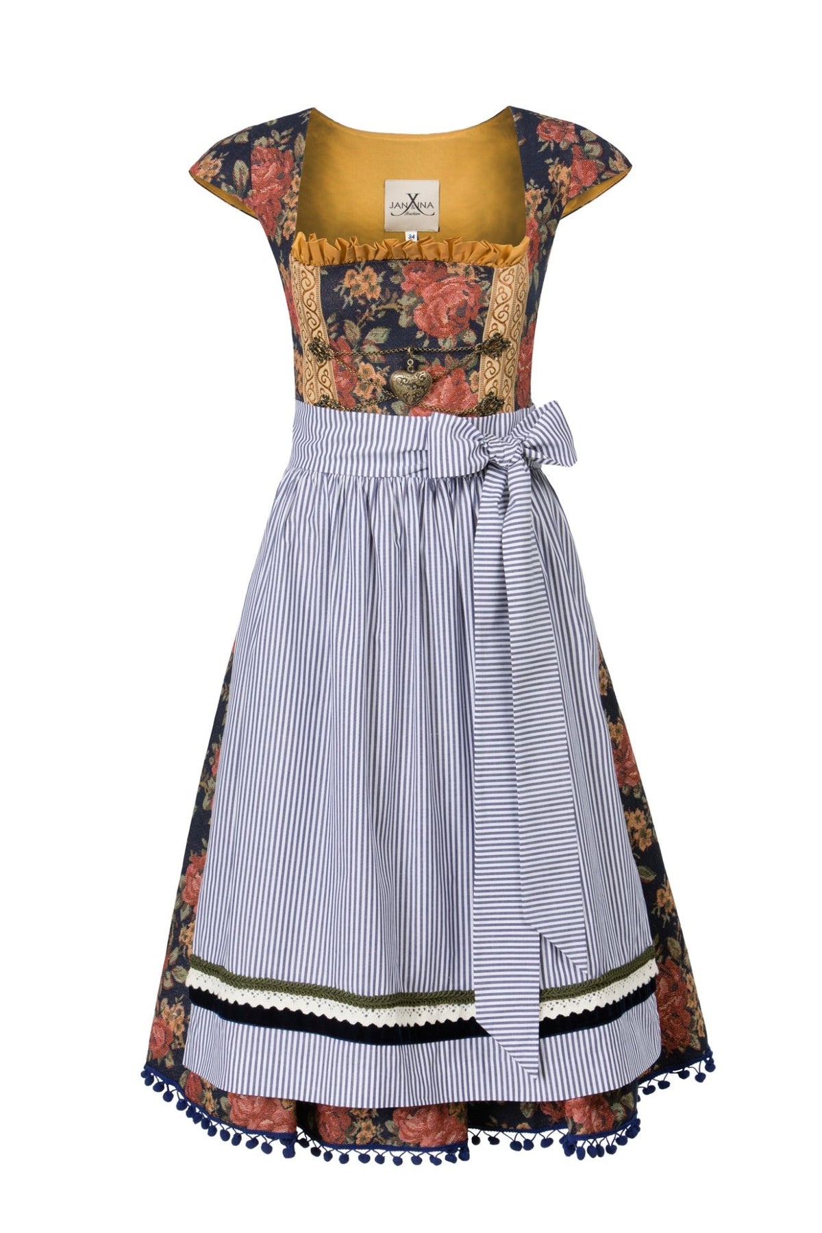 DIRNDL VINTAGE GOBELIN NAVY/ GOLD - JAN&INA Trachten