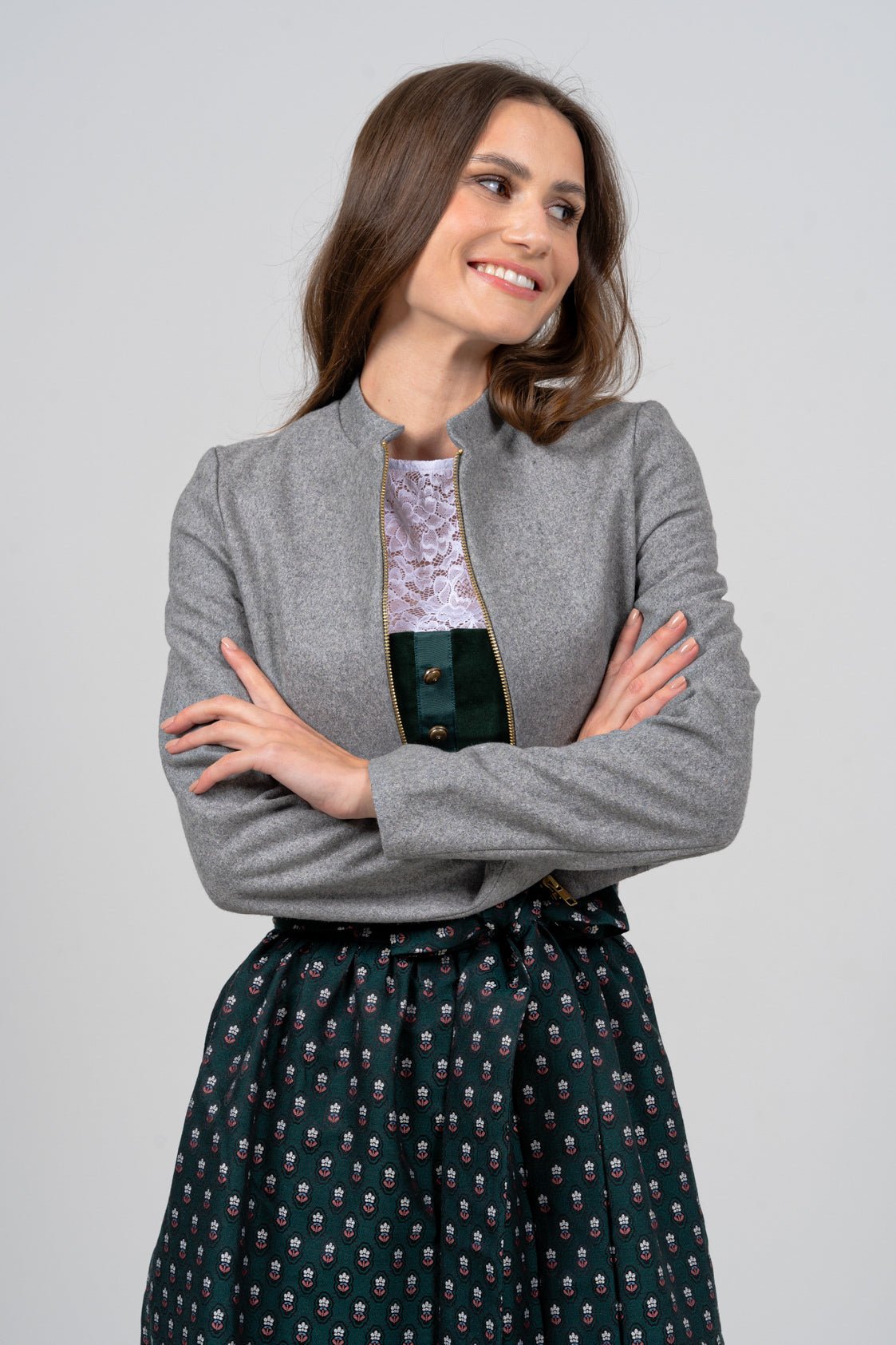 JACKE BLOUSON LODEN GRAUMELANGE - JAN&INA Trachten
