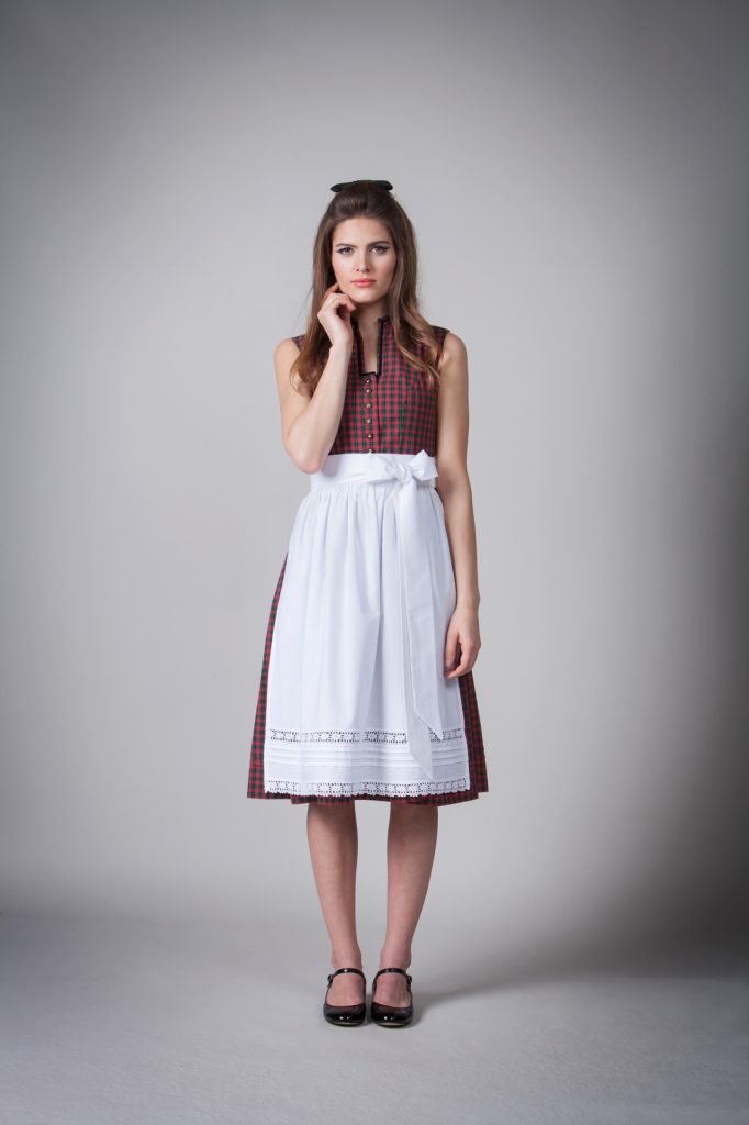 BW DIRNDL VINTAGE KARO STEHKRAGEN ROT - JAN&INA Trachten