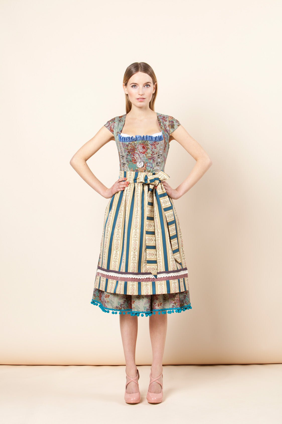 DIRNDL VINTAGE GOBELIN STRETCH AQUA - JAN&INA Trachten
