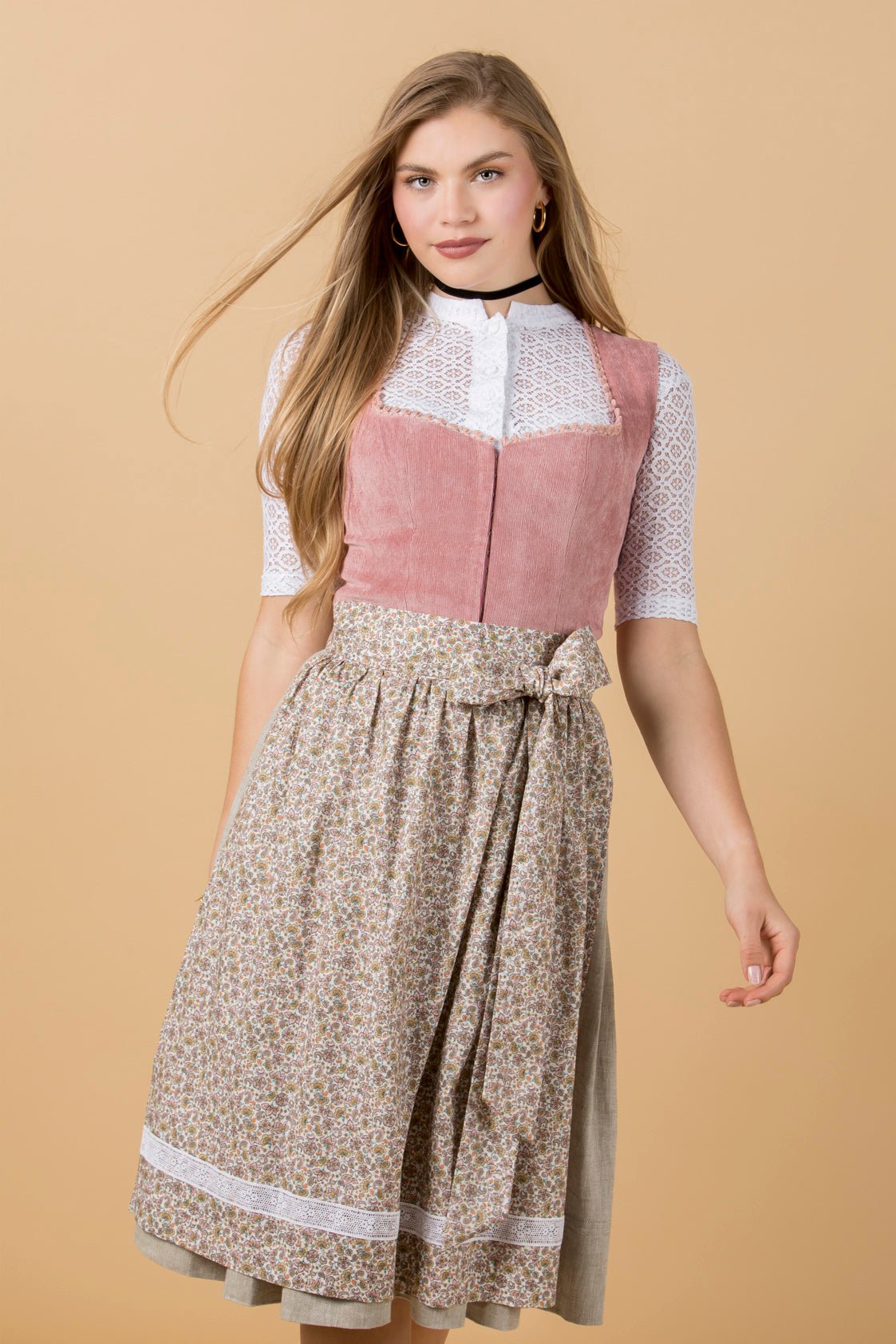 CORD DIRNDL FLORAL PAISLEY ALTROSA/ JADE - JAN&INA Trachten
