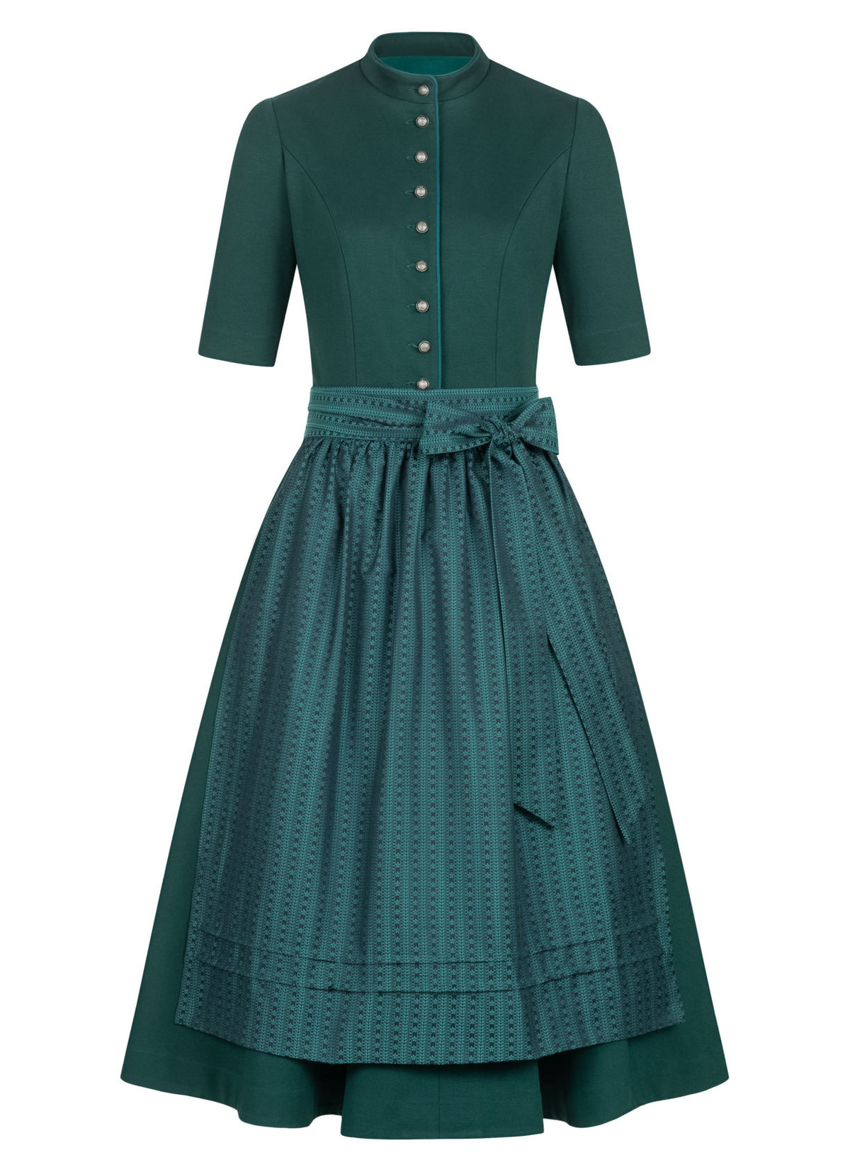 STRETCH DIRNDLKLEID CLASSY STEHKRAGEN 3/4 ARM PETROL - JAN&INA Trachten