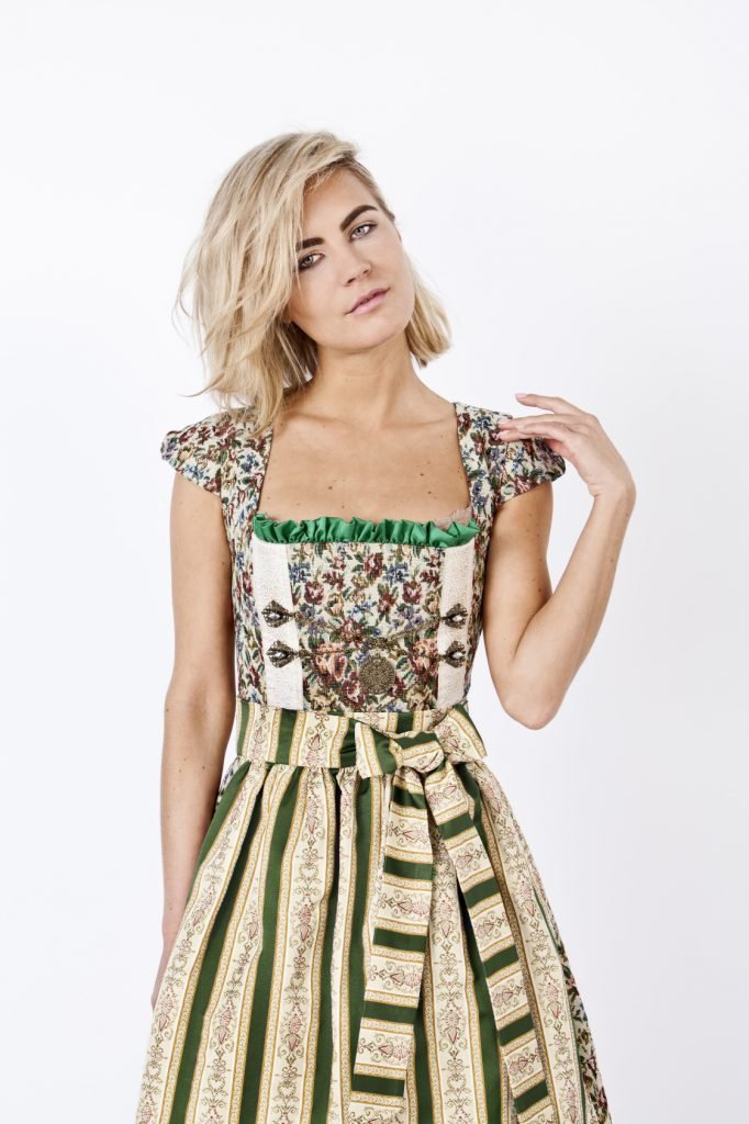 DIRNDL VINTAGE GOBELIN BEIGE/GRASGRÜN - JAN&INA Trachten