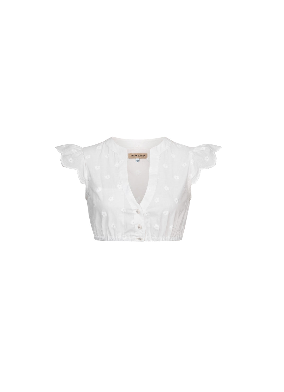 KINDER BLUSE FLOWER DOTS WEISS - JAN&INA Trachten