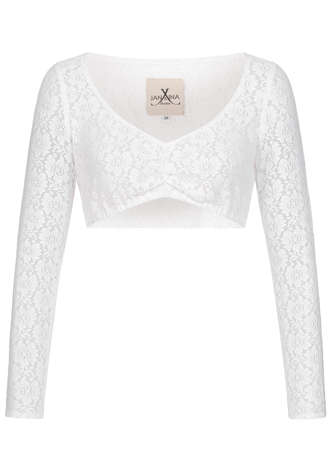 DIRNDLBLUSE STRETCH VINTAGE SPITZE FLOWERS LANGARM - JAN&INA Trachten