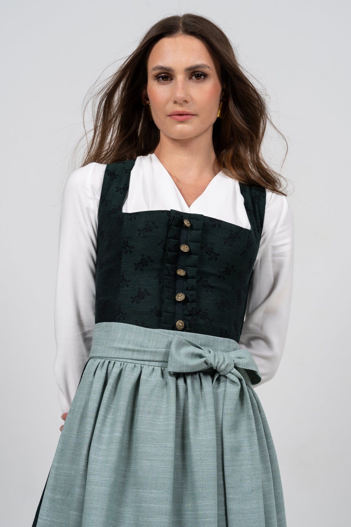 DIRNDLBLUSE CACHE COUER LANGARM WEISS - JAN&INA Trachten