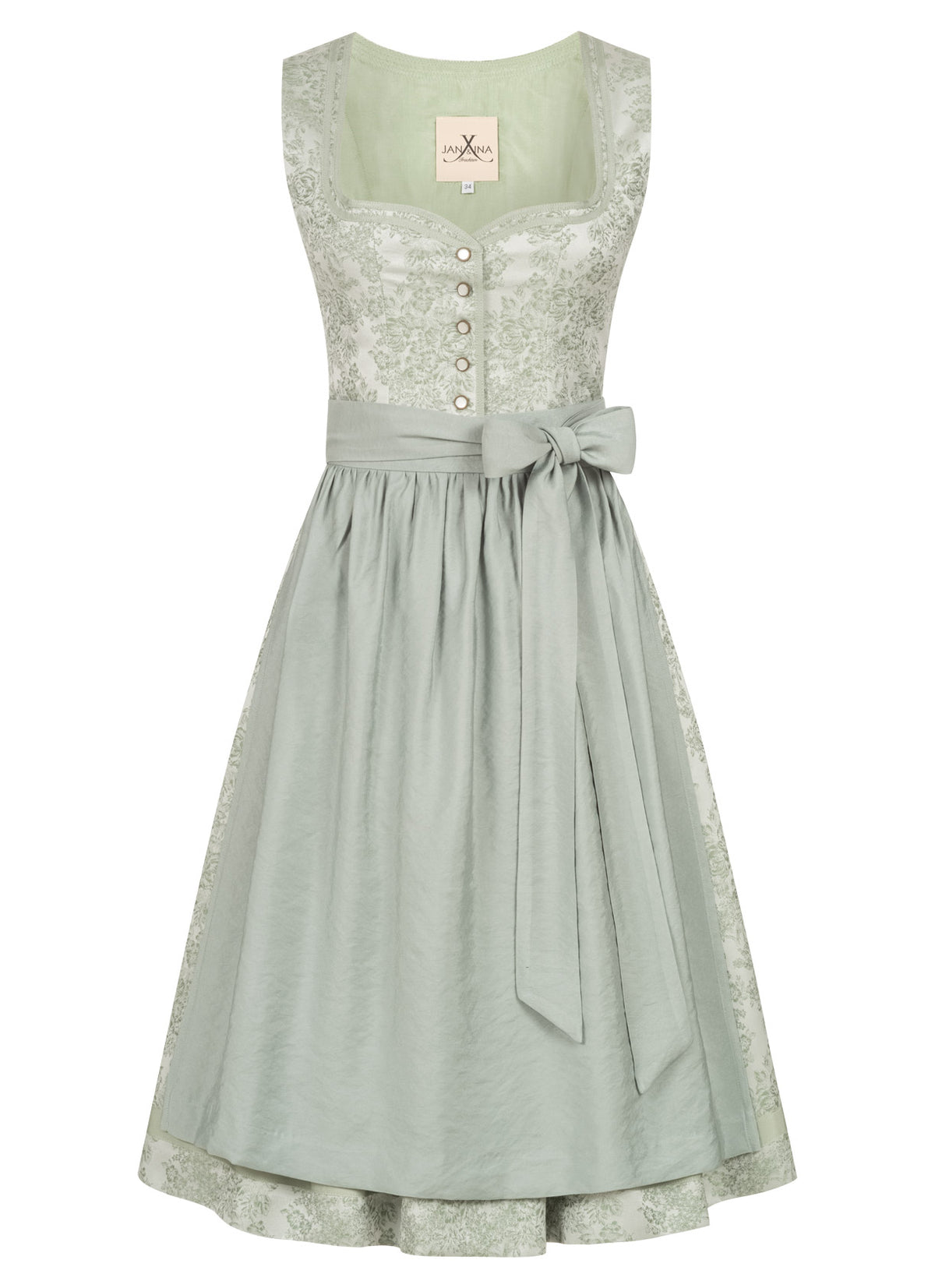 JACQUARD HOCHZEITSDIRNDL MONOCHROME FLOWERS EUKALYPTUS - JAN&INA Trachten