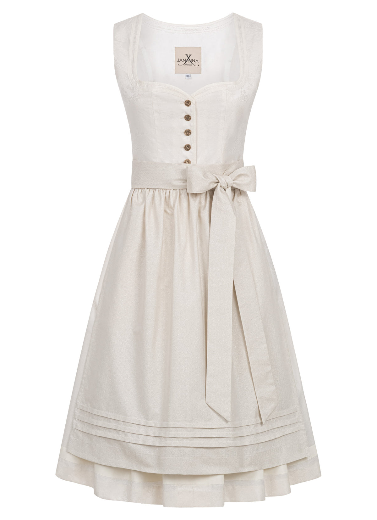 JACQUARD HOCHZEITSDIRNDL MONOCHROME FLOWERS VANILLE - JAN&INA Trachten
