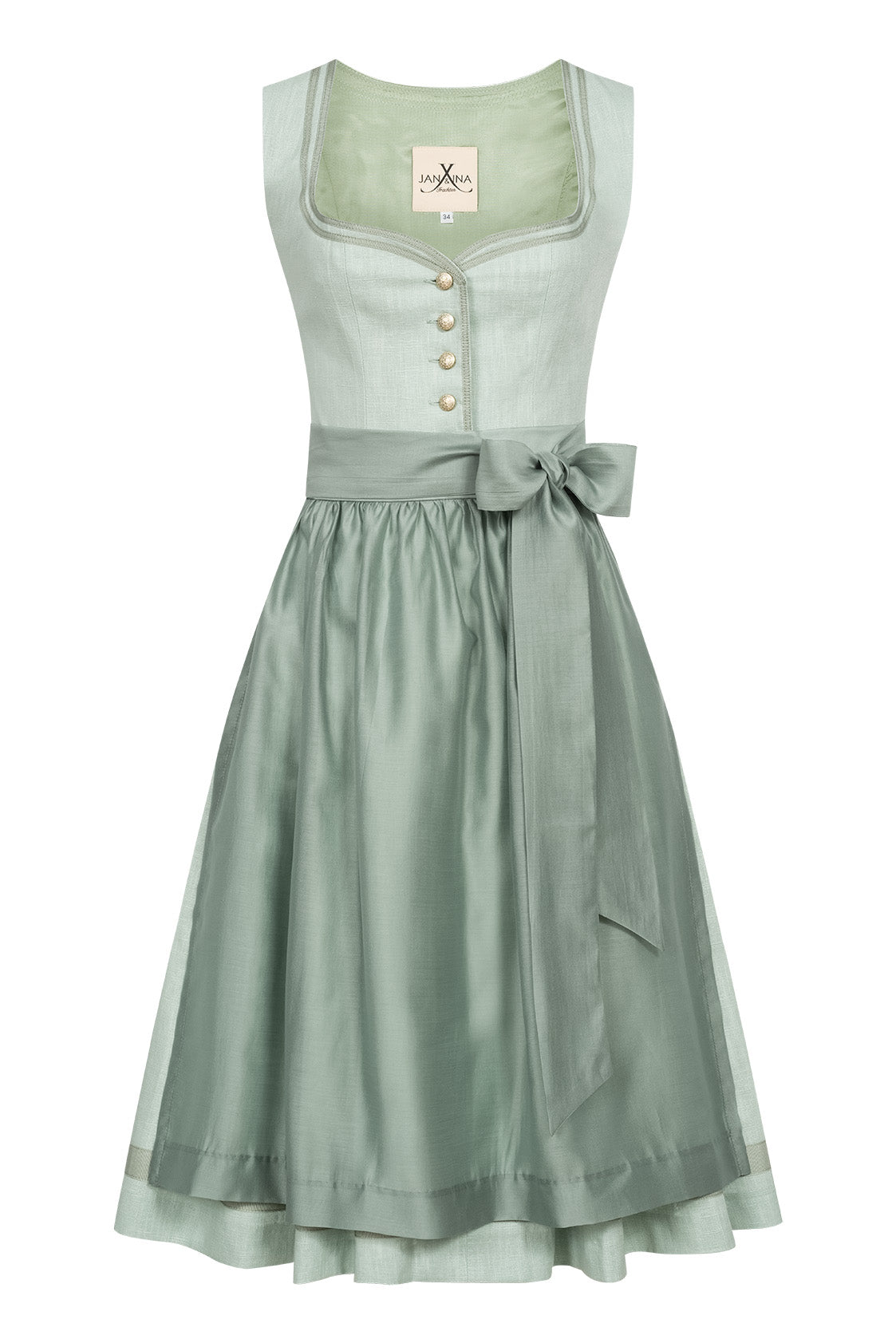 LEINEN HOCHZEITSDIRNDL MONOCHROME LOVE SALBEI - JAN&INA Trachten
