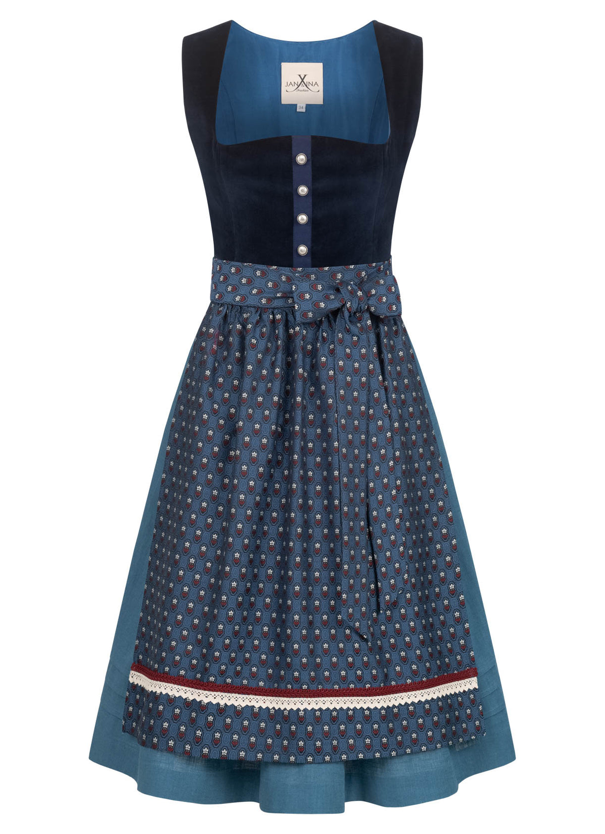 SAMT - JACQUARD DIRNDL MITTERNACHTSBLAU/ JEANS - JAN&INA Trachten