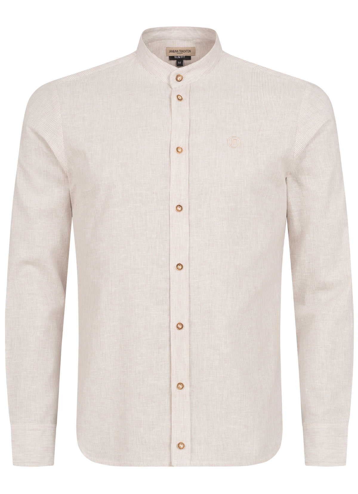 TRACHTENHEMD LEINEN SLIMFIT NADELSTREIFEN BEIGE - JAN&INA Trachten