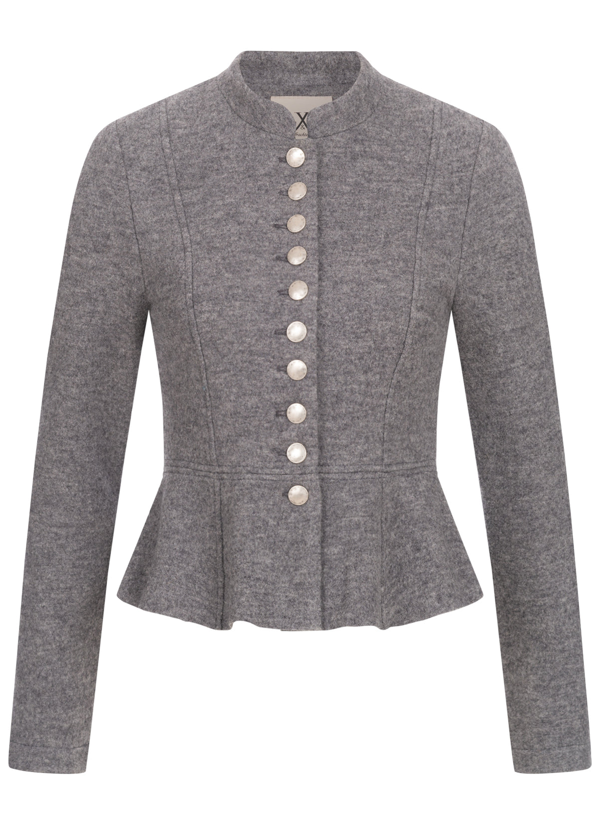 STEHKRAGEN BLAZER VINTAGE WALKLODEN GRAU MELANGE - JAN&INA Trachten