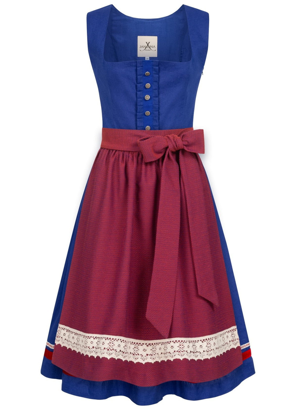 LEINENDIRNDL LIMITED EDITION 2023 TEGERNSEE TRADITION ENZIAN/ ROT - JAN&INA Trachten