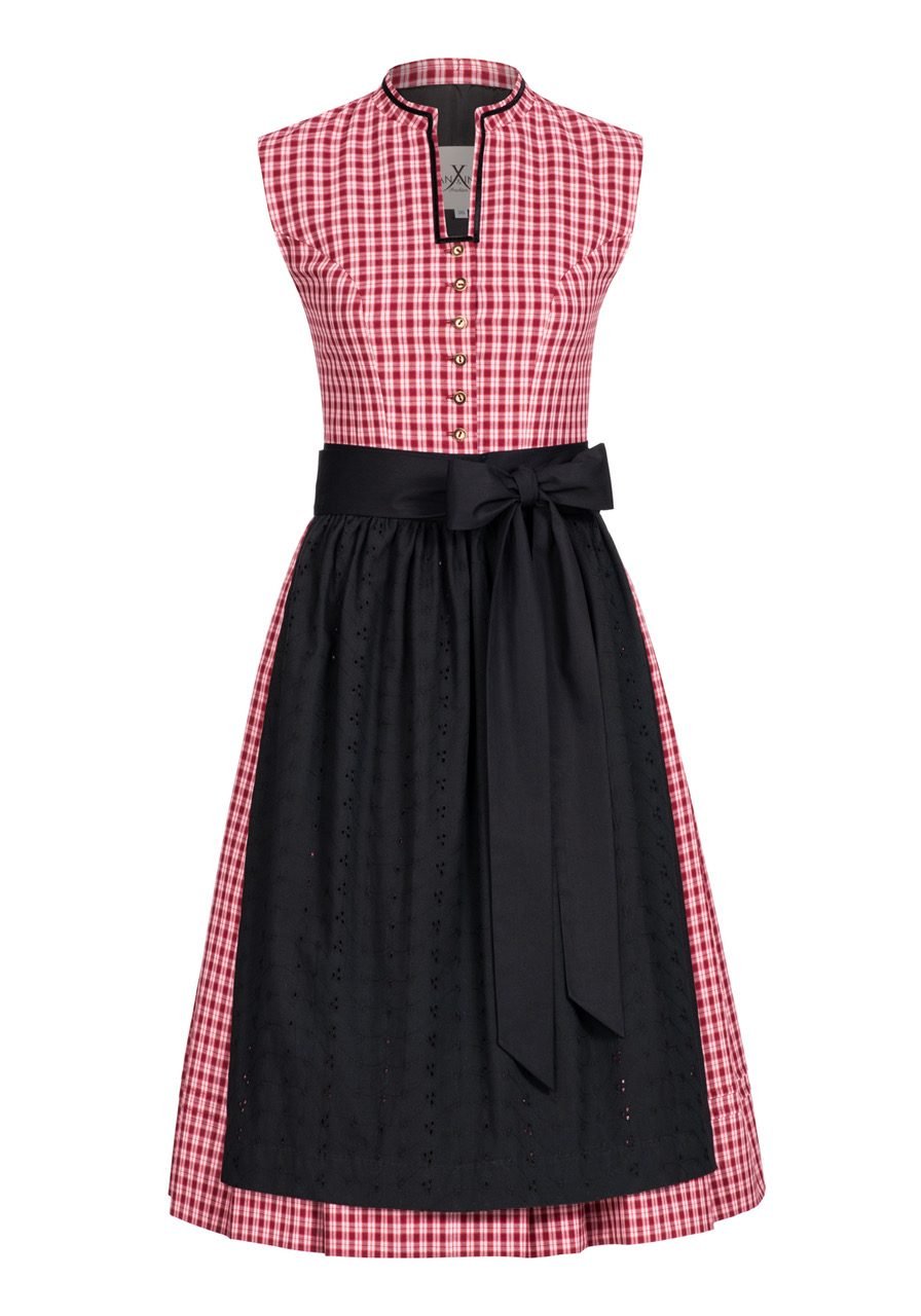 BW DIRNDL VINTAGE KARO STEHKRAGEN ROT/SCHWARZ - JAN&INA Trachten