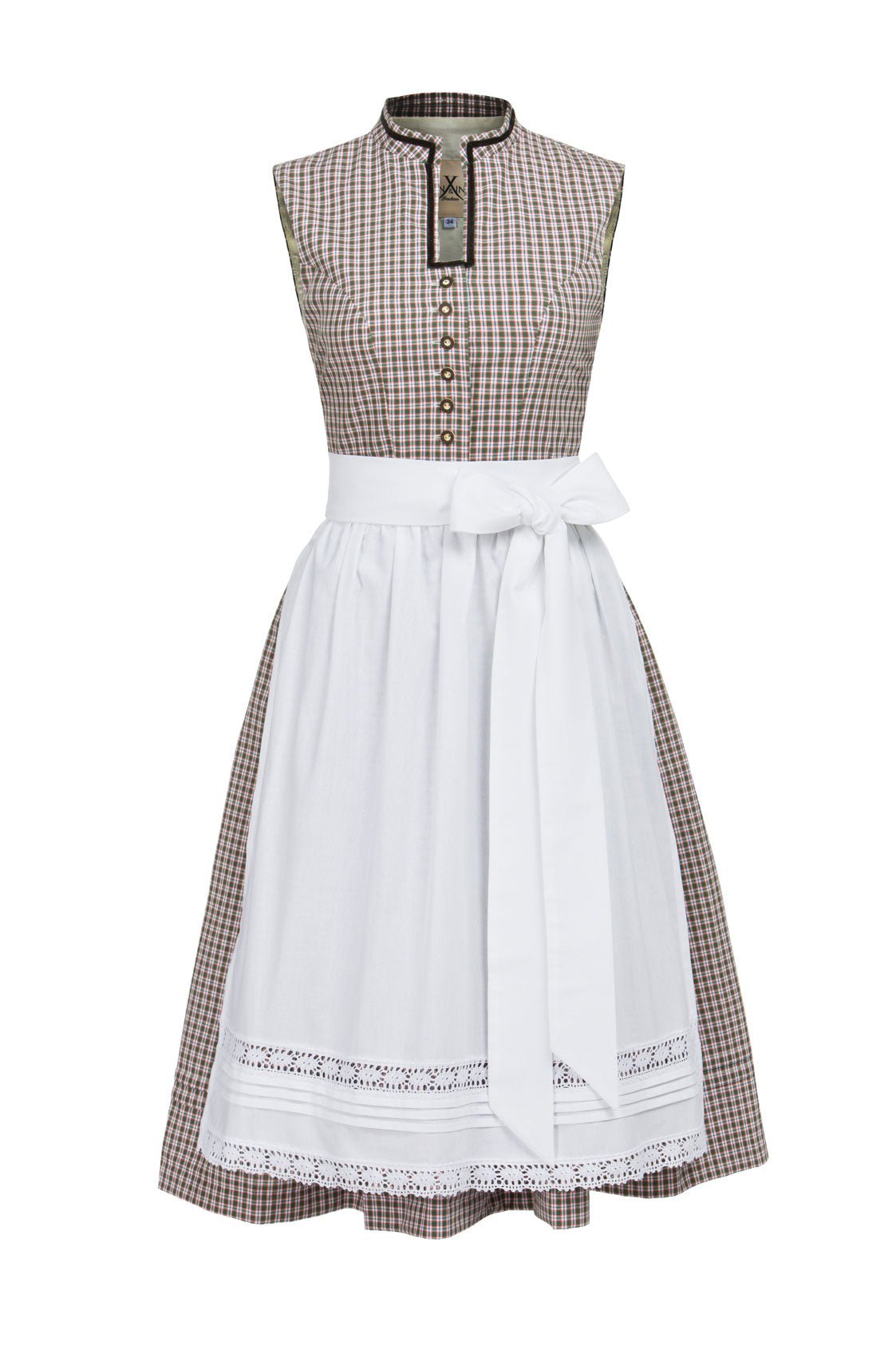 BW DIRNDL VINTAGE KARO STEHKRAGEN GRÜN - JAN&INA Trachten
