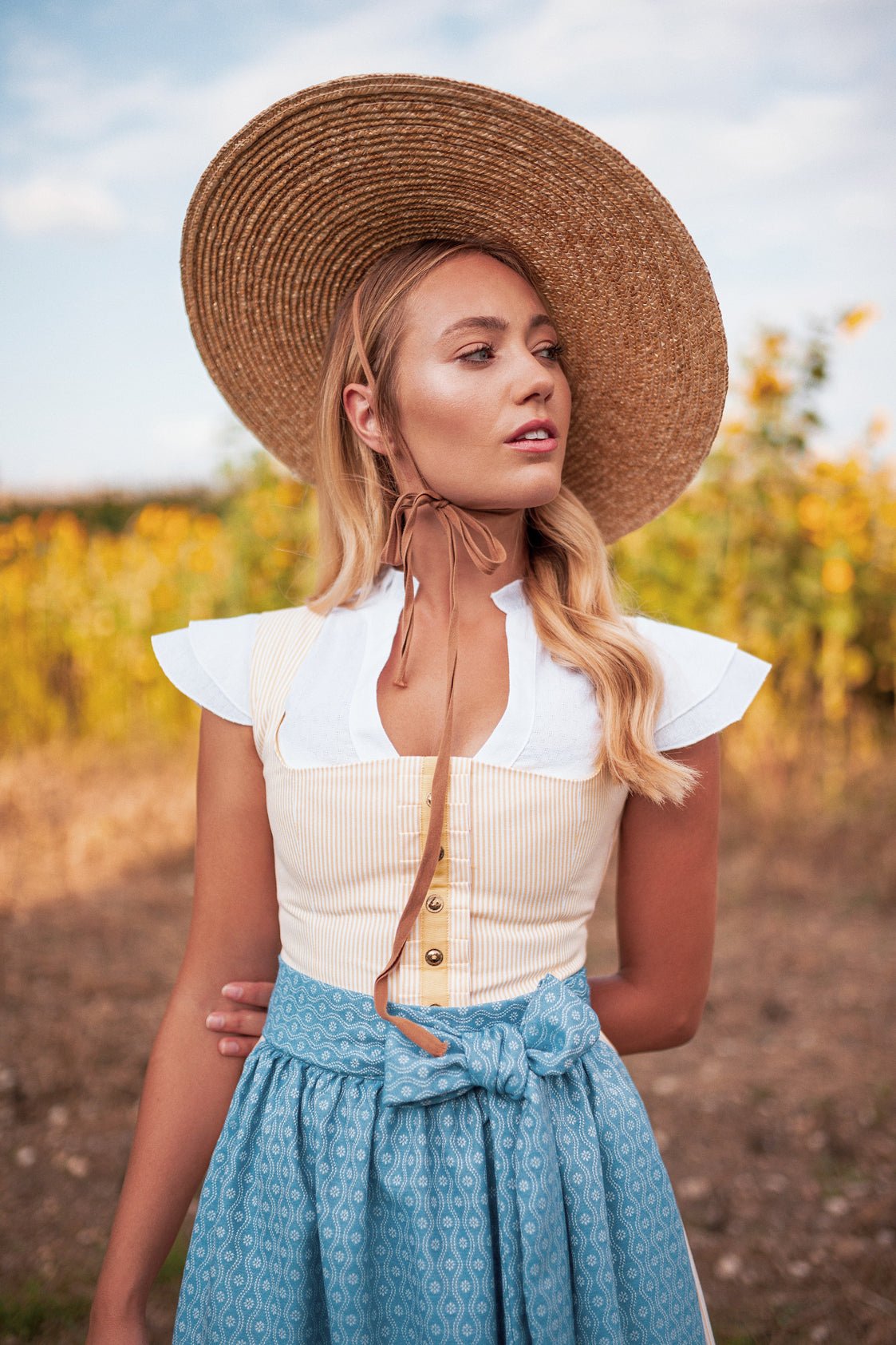 BW - DIRNDL LIMITED EDITION 2019 GELB/ HELLBLAU - JAN&INA Trachten
