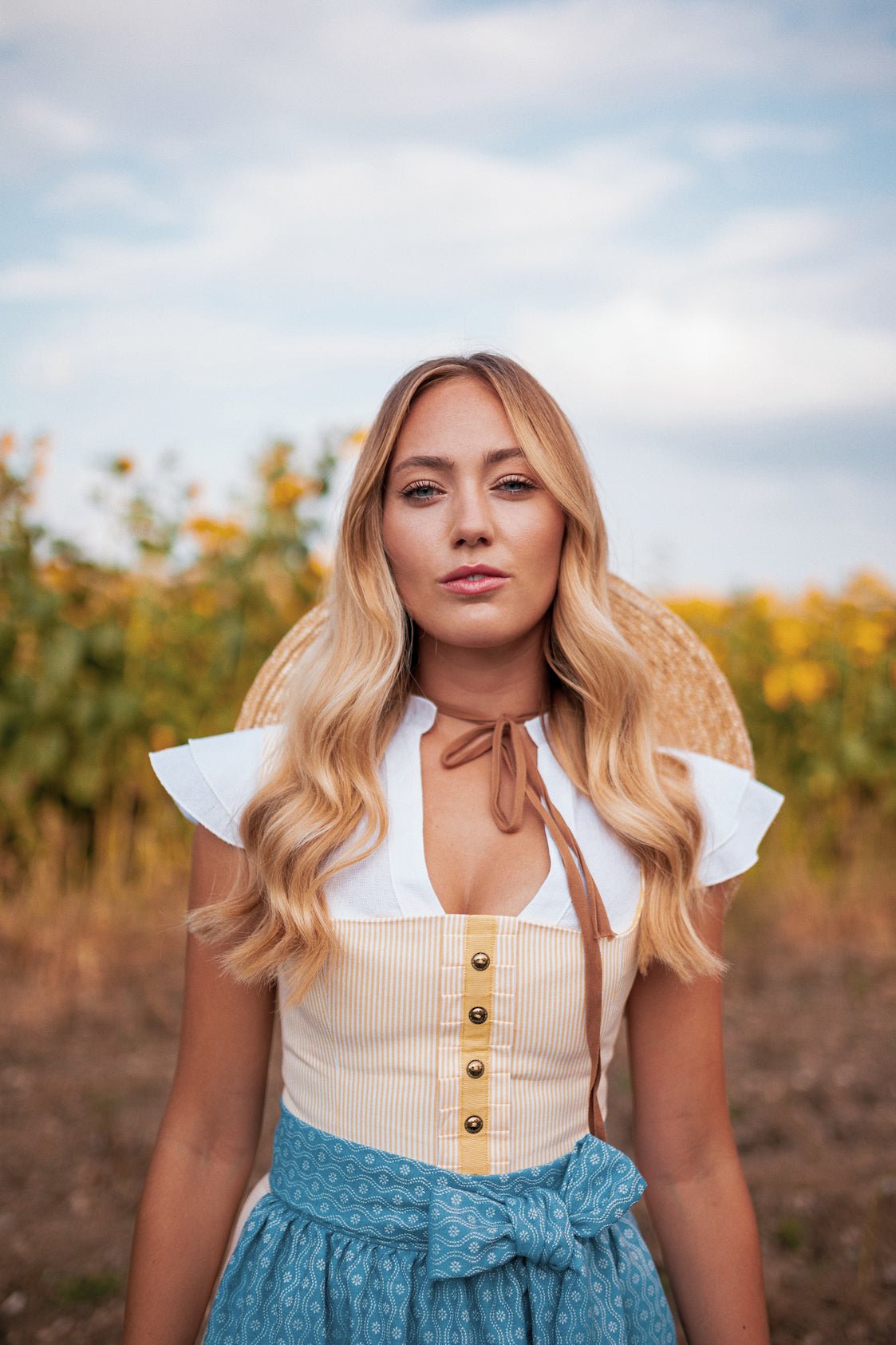 BW - DIRNDL LIMITED EDITION 2019 GELB/ HELLBLAU - JAN&INA Trachten
