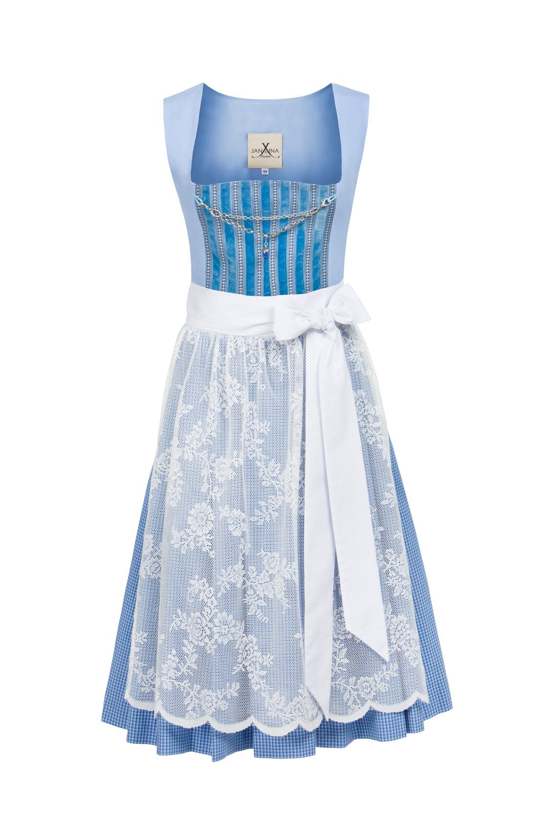 LEINEN DIRNDL MONACO SKY HELLBLAU - JAN&INA Trachten