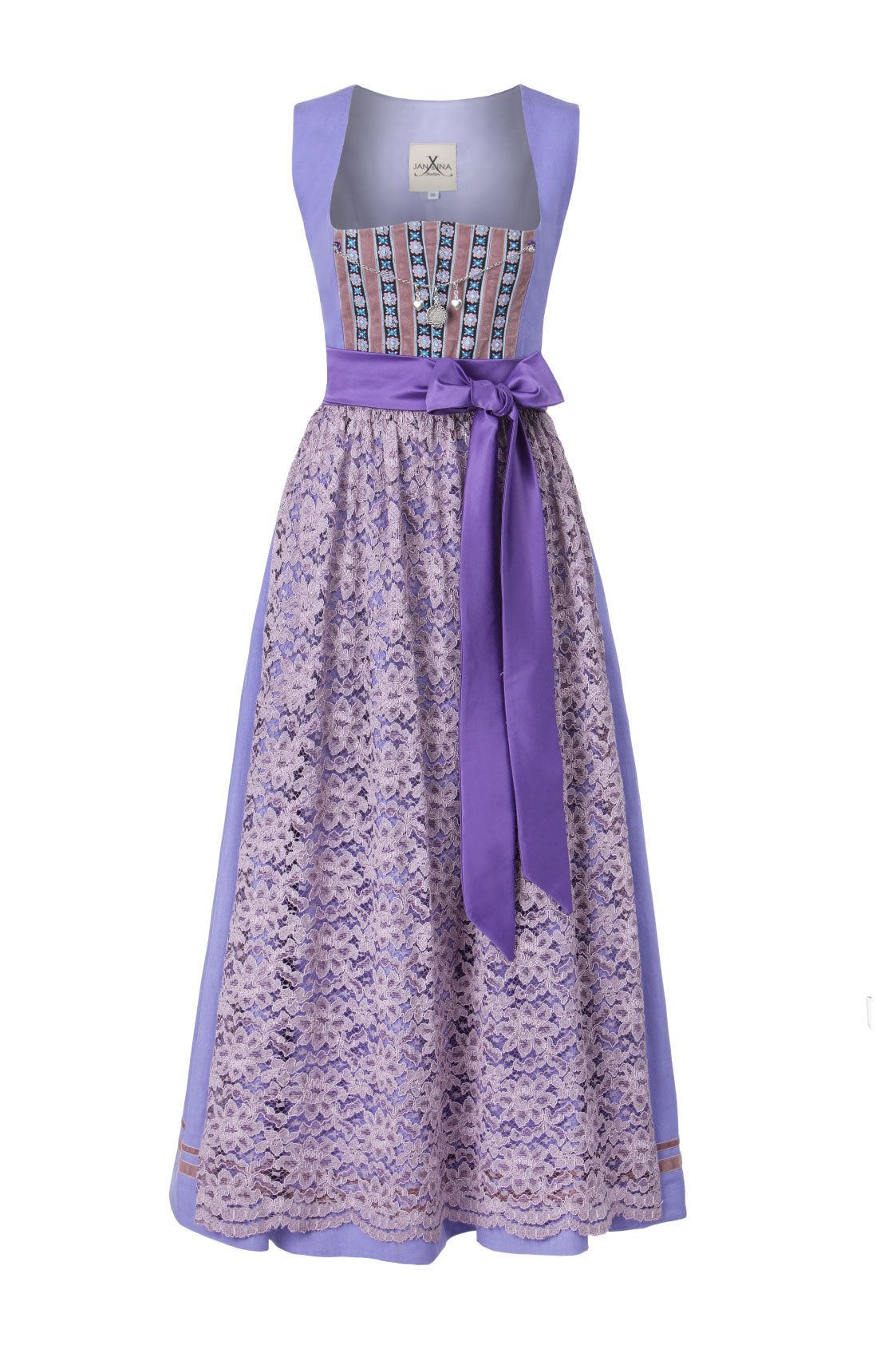 LEINEN DIRNDL TRADITIONAL MAUVE 90cm - JAN&INA Trachten
