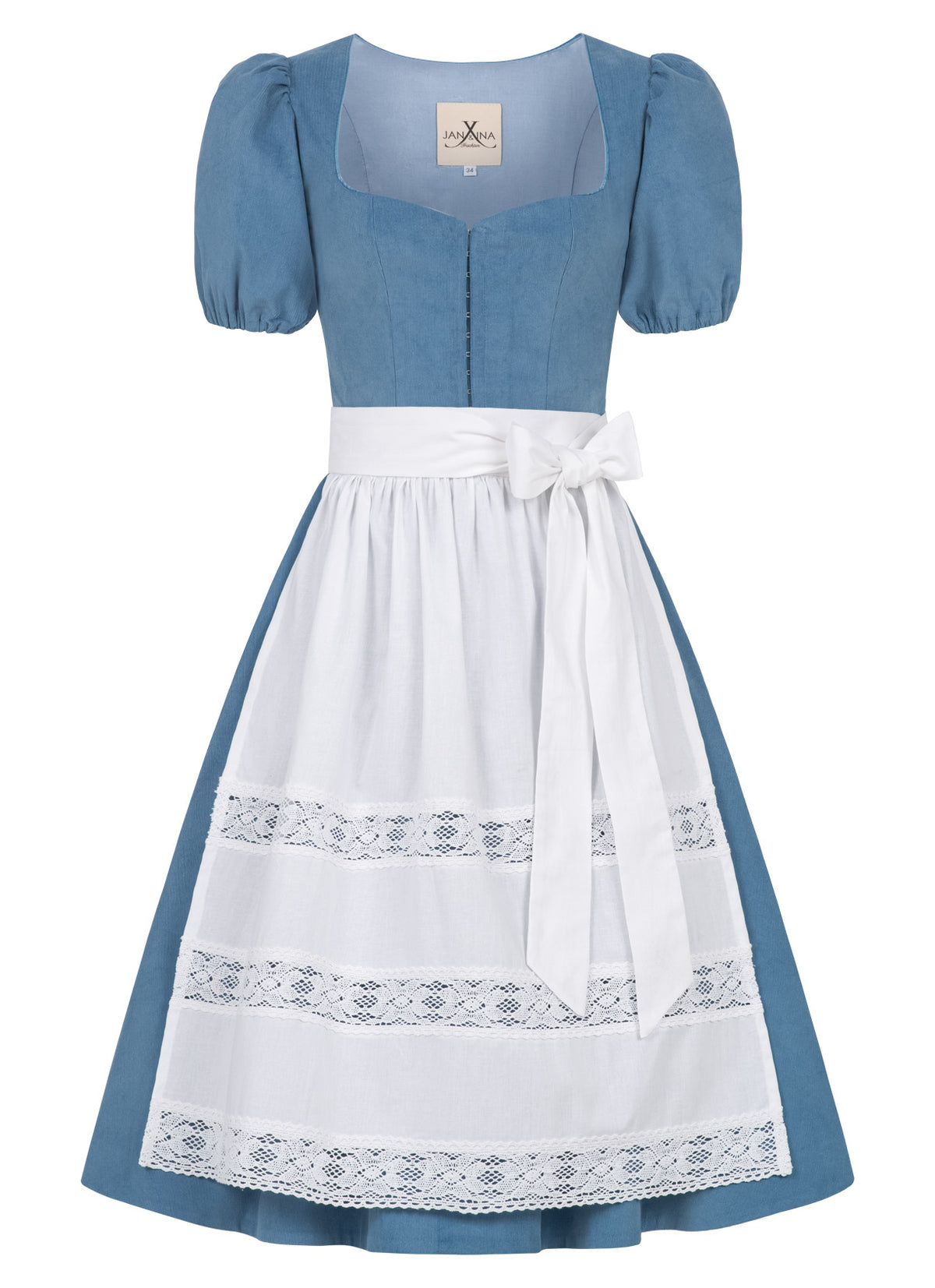 EINZELSCHÜRZE BAUMWOLLE TRADITION HÄKELSPITZE WEISS - JAN&INA Trachten