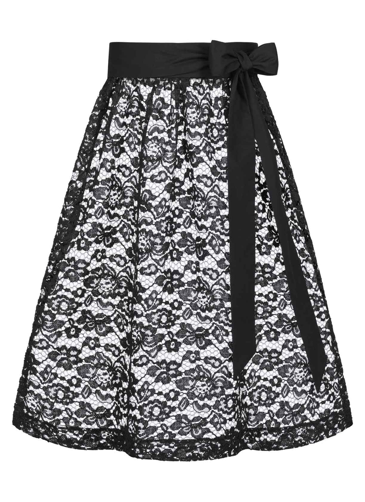 EINZELSCHÜRZE FLORALE SPITZE SCHWARZ - JAN&INA Trachten
