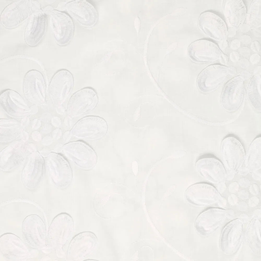 DIRNDLBLUSE KARREEAUSSCHNITT 3D FLOWERS PUFFÄRMEL WEISS - JAN&INA Trachten