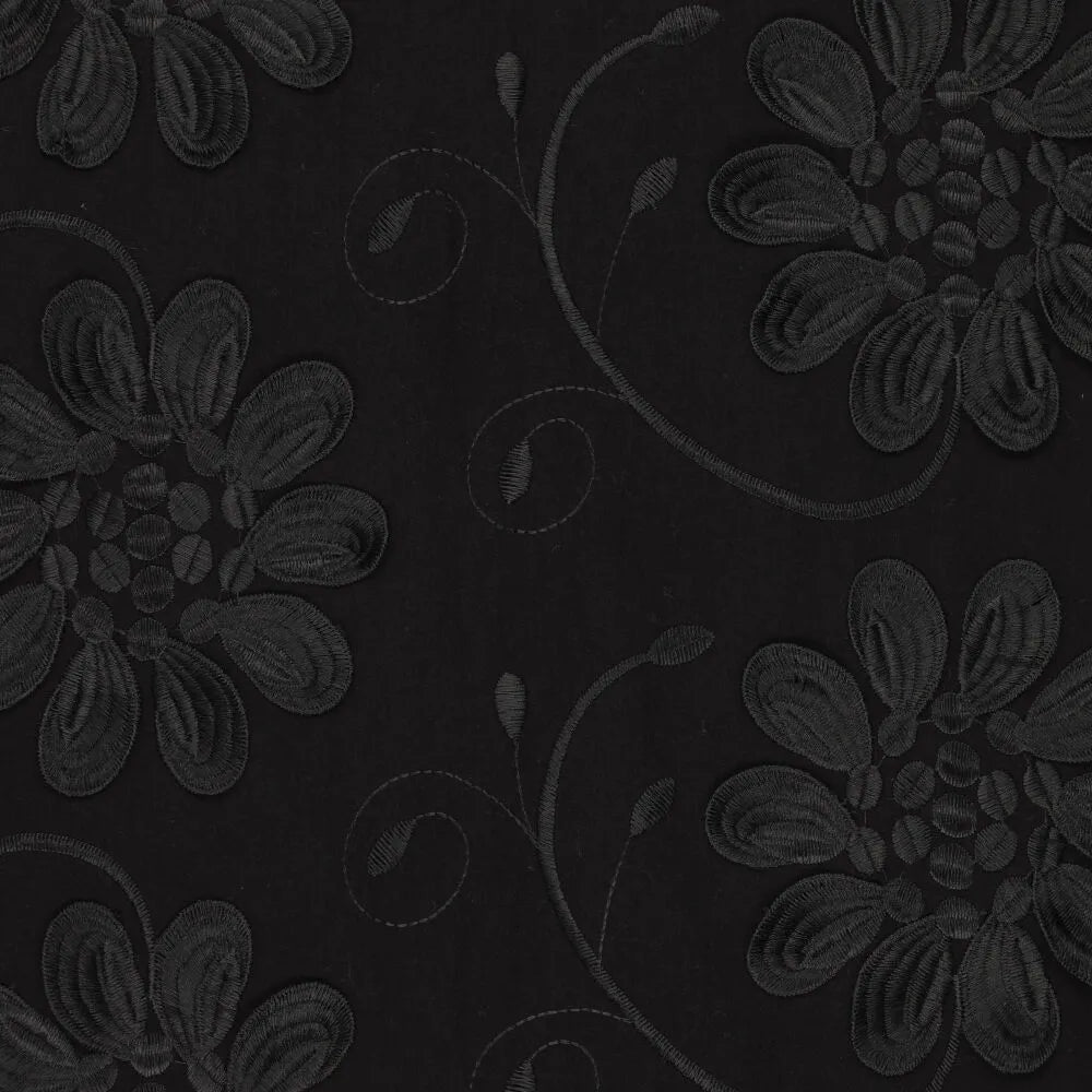 DIRNDLBLUSE KARREEAUSSCHNITT 3D FLOWERS PUFFÄRMEL SCHWARZ - JAN&INA Trachten