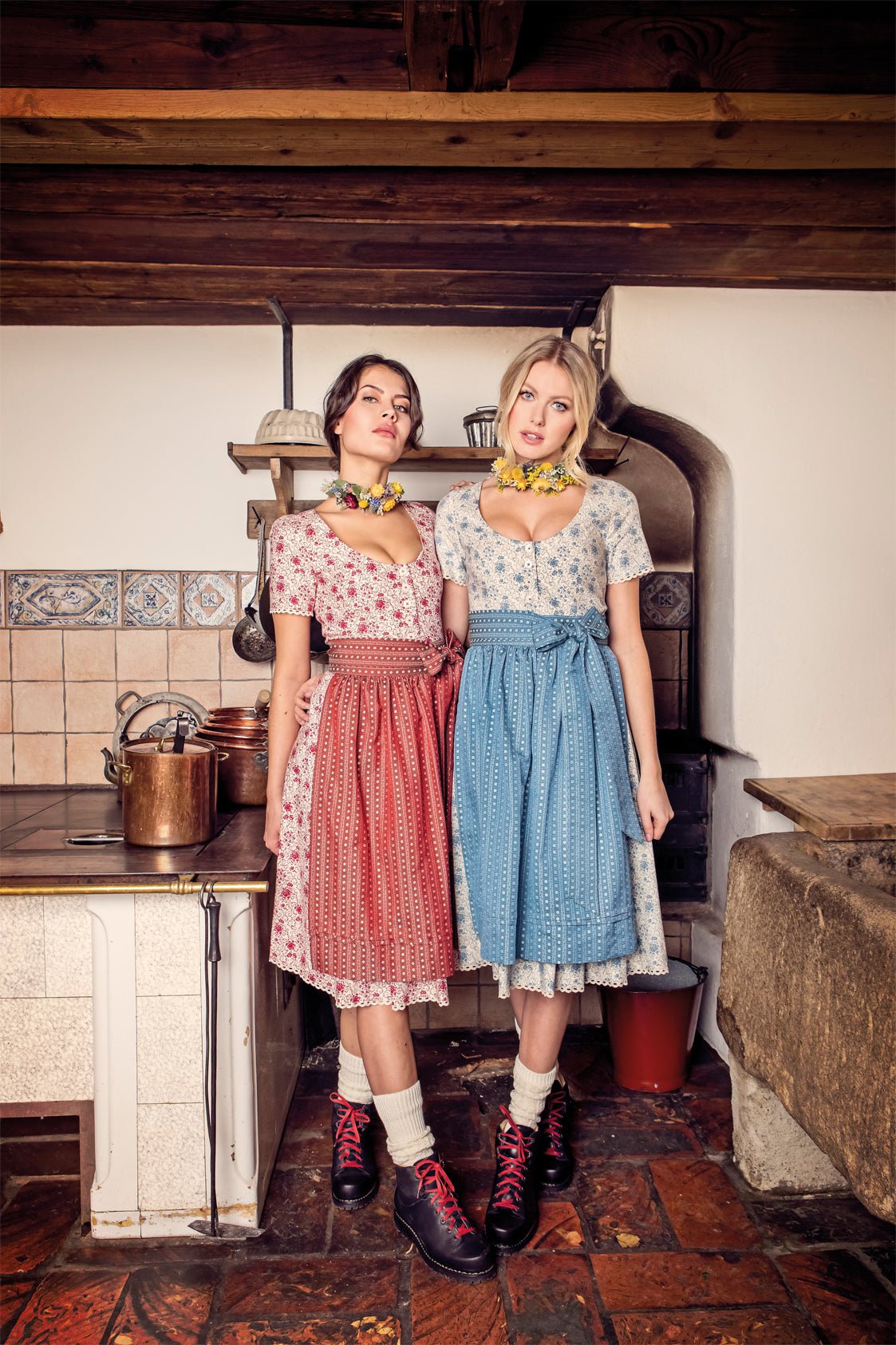 BAUMWOLL- TRADITIONSDIRNDL BLAU - JAN&INA Trachten