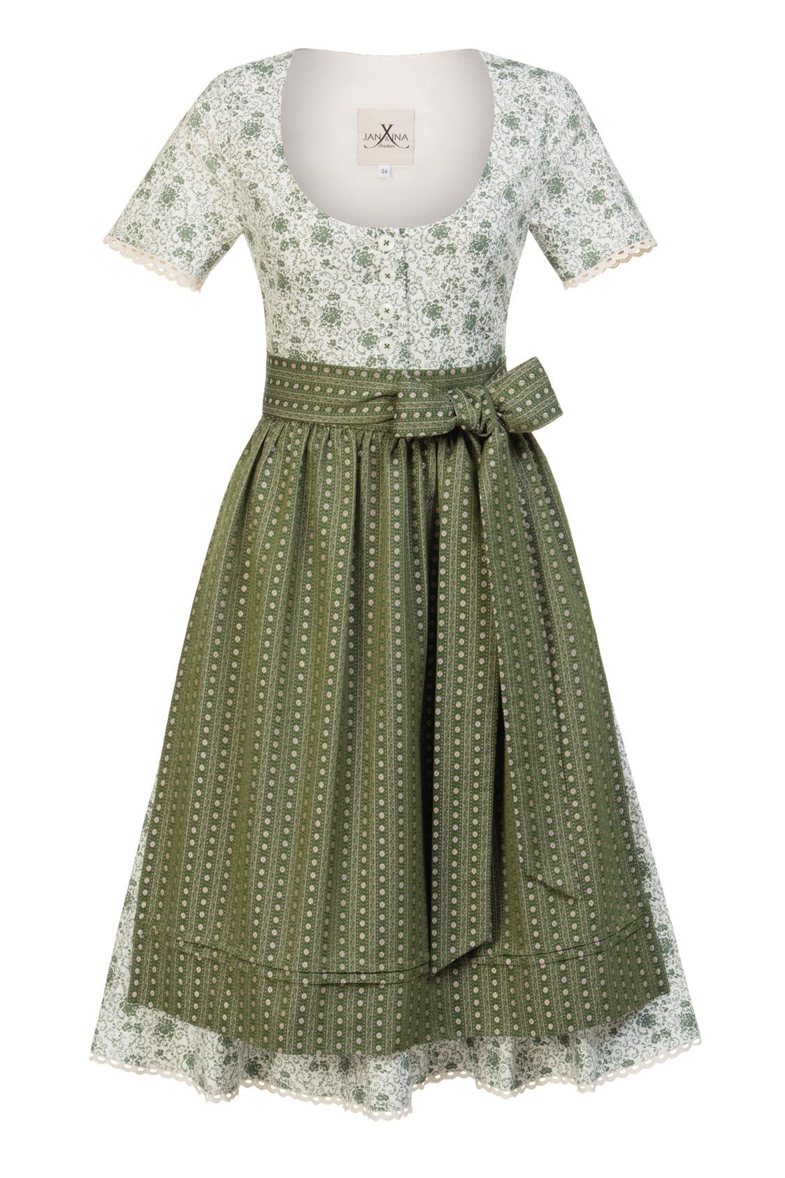 BAUMWOLL - TRADITIONSDIRNDL GRÜN - JAN&INA Trachten