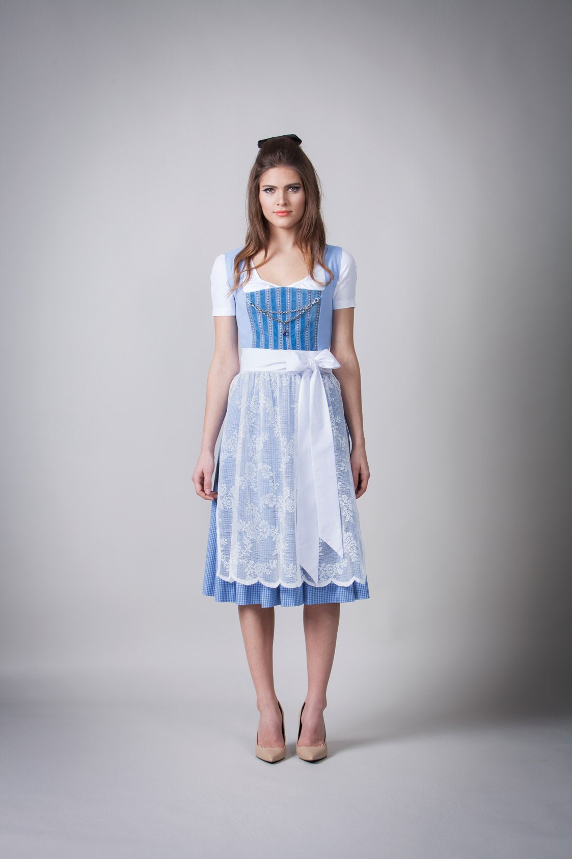 LEINEN DIRNDL MONACO SKY HELLBLAU - JAN&INA Trachten