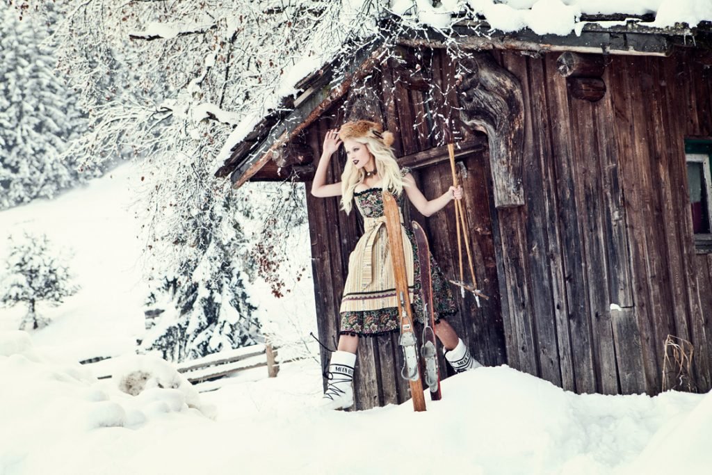 DIRNDL VINTAGE GOBELIN tanne/ocker - JAN&INA Trachten