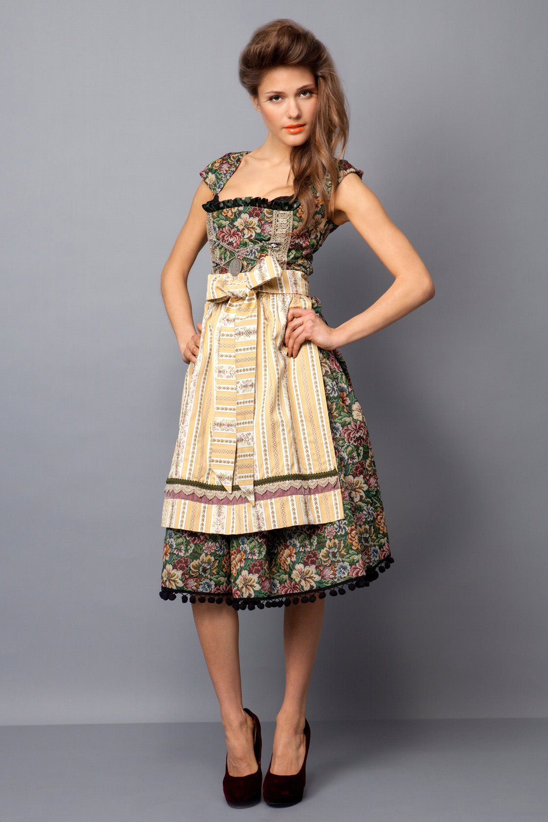 DIRNDL VINTAGE GOBELIN tanne/ocker - JAN&INA Trachten