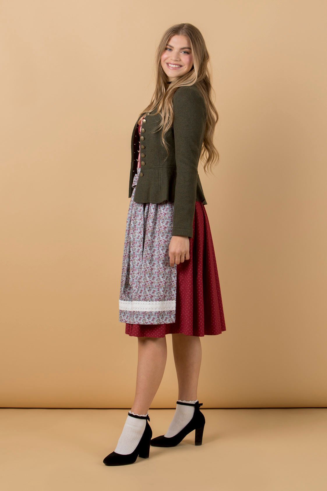 BW DIRNDL VINTAGE FLOWERS BLUTROT - JAN&INA Trachten