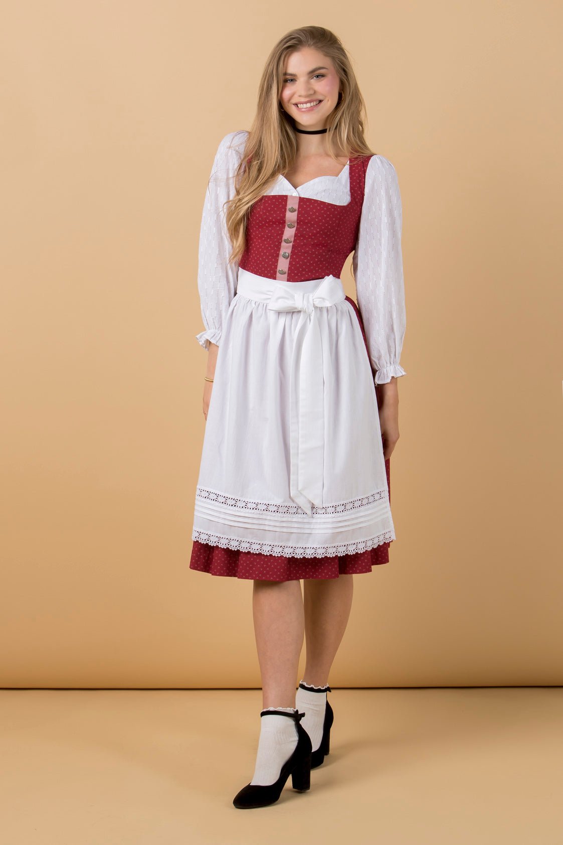 BW DIRNDL VINTAGE FLOWERS BLUTROT - JAN&INA Trachten