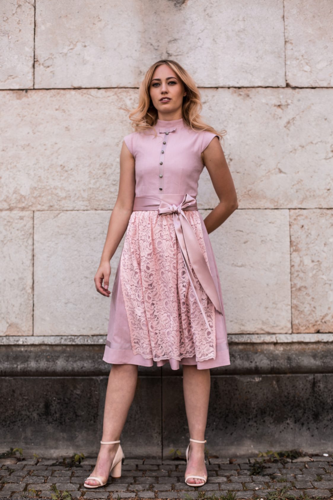 HOCHZEITSDIRNDL LACE AND BOW BLEU - JAN&INA Trachten