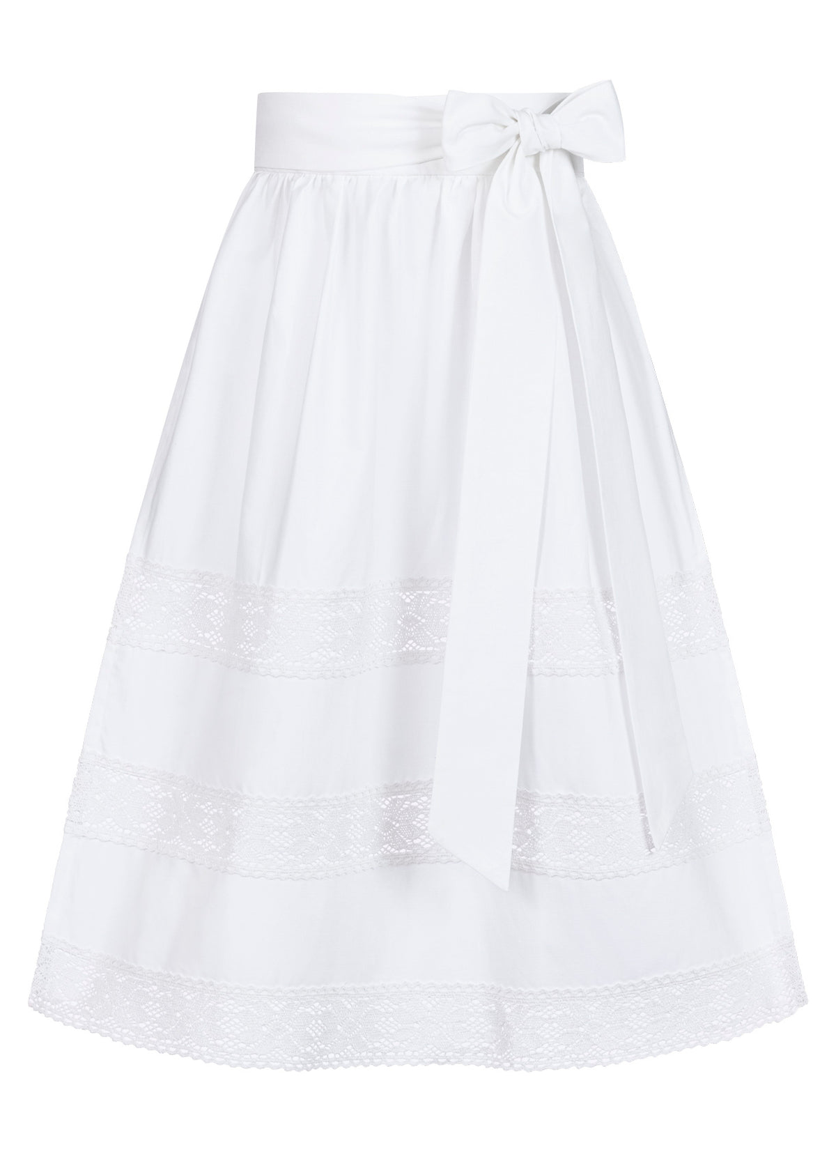 EINZELSCHÜRZE BAUMWOLLE TRADITION HÄKELSPITZE WEISS - JAN&INA Trachten