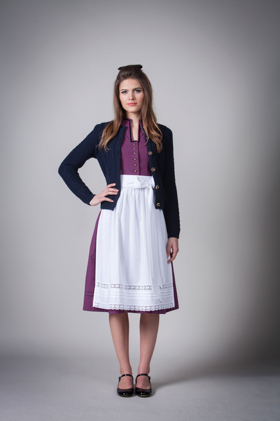 STRICKJACKE VINTAGE MIT ZOPF NAVY - JAN&INA Trachten