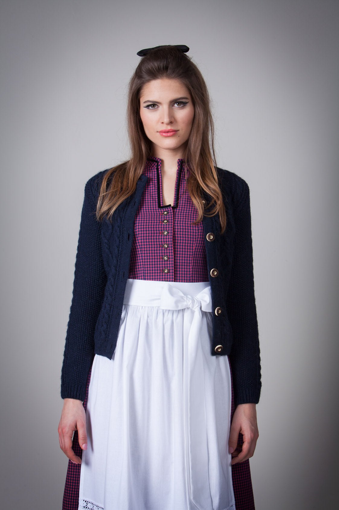 STRICKJACKE VINTAGE MIT ZOPF NAVY - JAN&INA Trachten