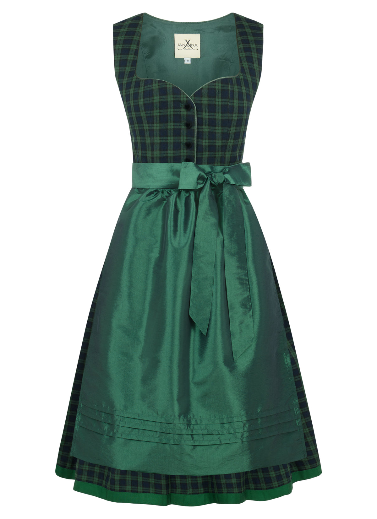 KARO DIRNDL TARTAN LOVE DUNKELBLAU/ TANNENGRÜN - JAN&INA Trachten