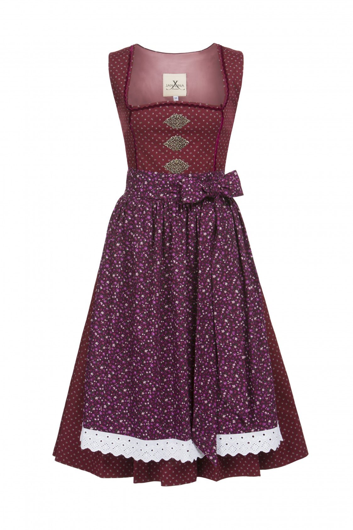 BW DIRNDL VINTAGE FLOWERS PFLAUME - JAN&INA Trachten