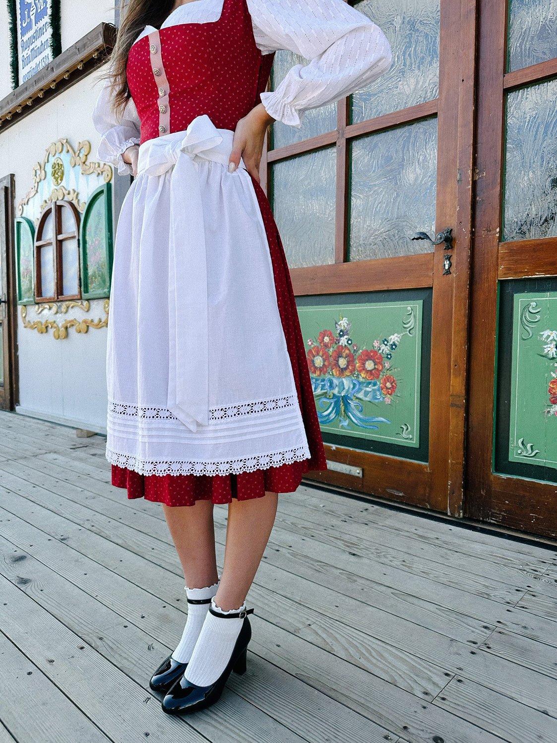 BW DIRNDL VINTAGE FLOWERS BLUTROT - JAN&INA Trachten
