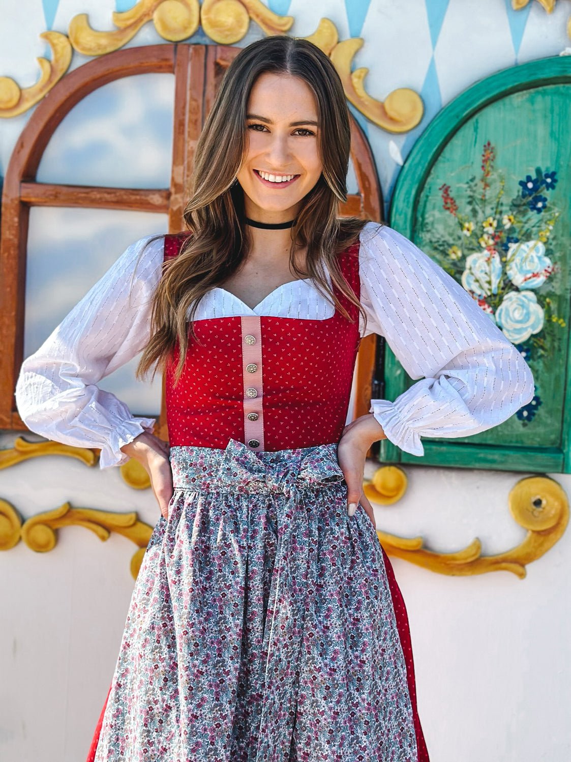 BW DIRNDL VINTAGE FLOWERS BLUTROT - JAN&INA Trachten