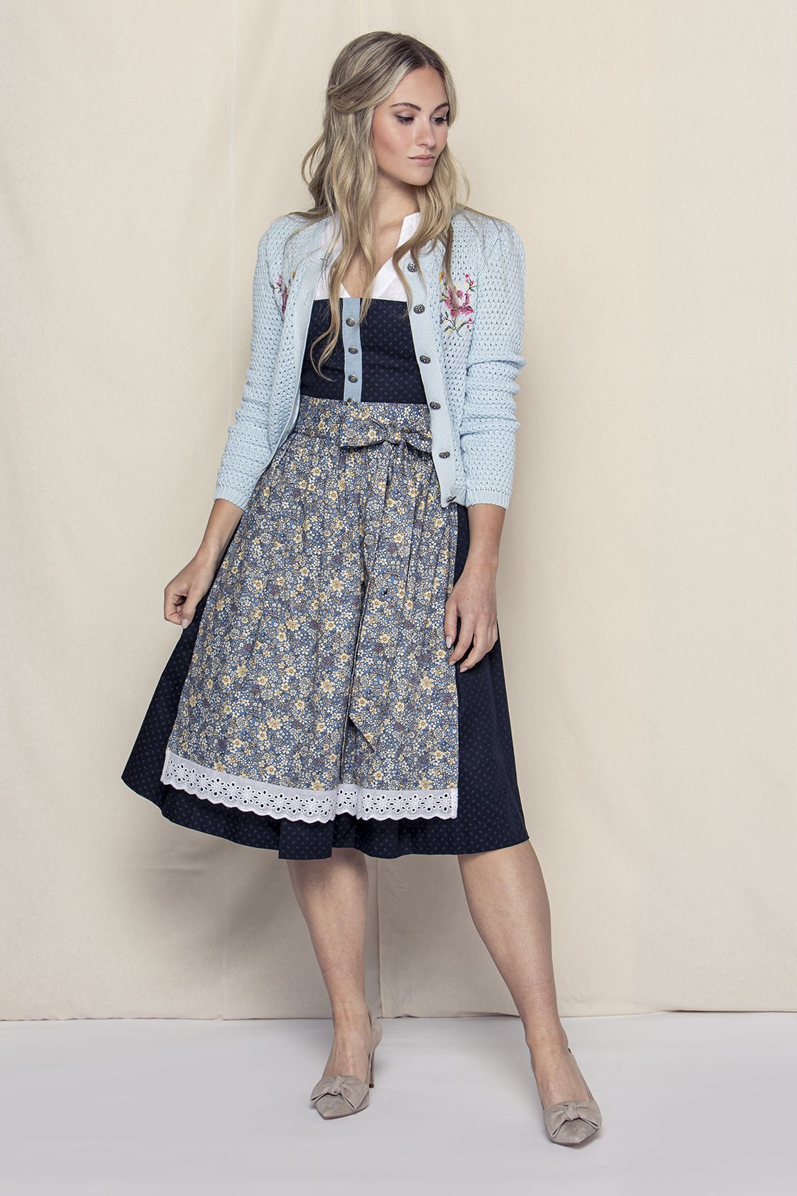 BW DIRNDL VINTAGE FLOWERS DUNKELBLAU - JAN&INA Trachten