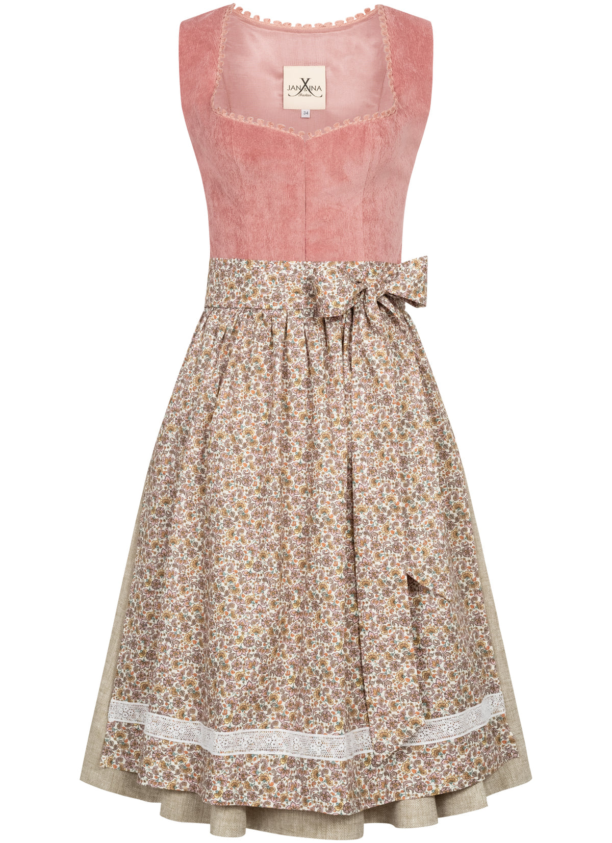 CORD DIRNDL FLORAL PAISLEY ALTROSA/ JADE - JAN&INA Trachten