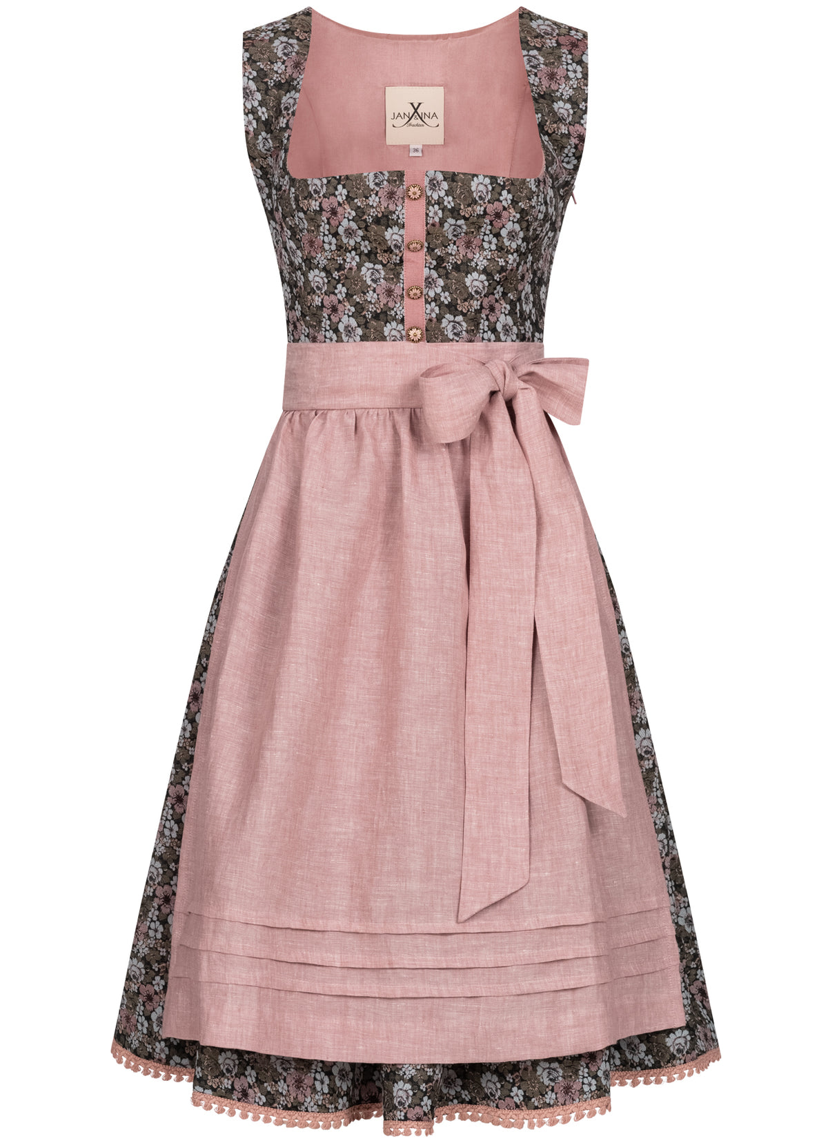 DIRNDL VINTAGE GOBELIN FLOWERS MAUVE/ KHAKI - JAN&INA Trachten