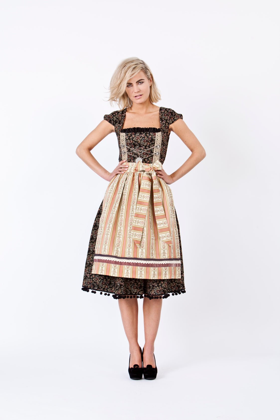 DIRNDL VINTAGE GOBELIN SCHWARZ/ ROSA - JAN&INA Trachten