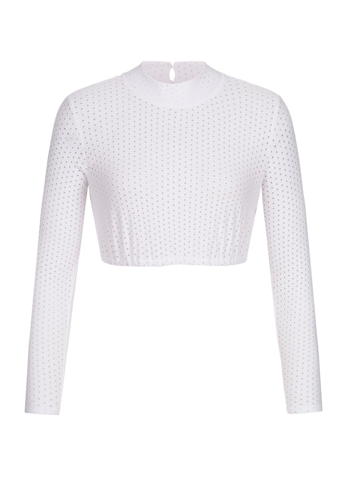 DIRNDLBLUSE STRETCH EYELET LOVE LANGARM WEISS - JAN&INA Trachten