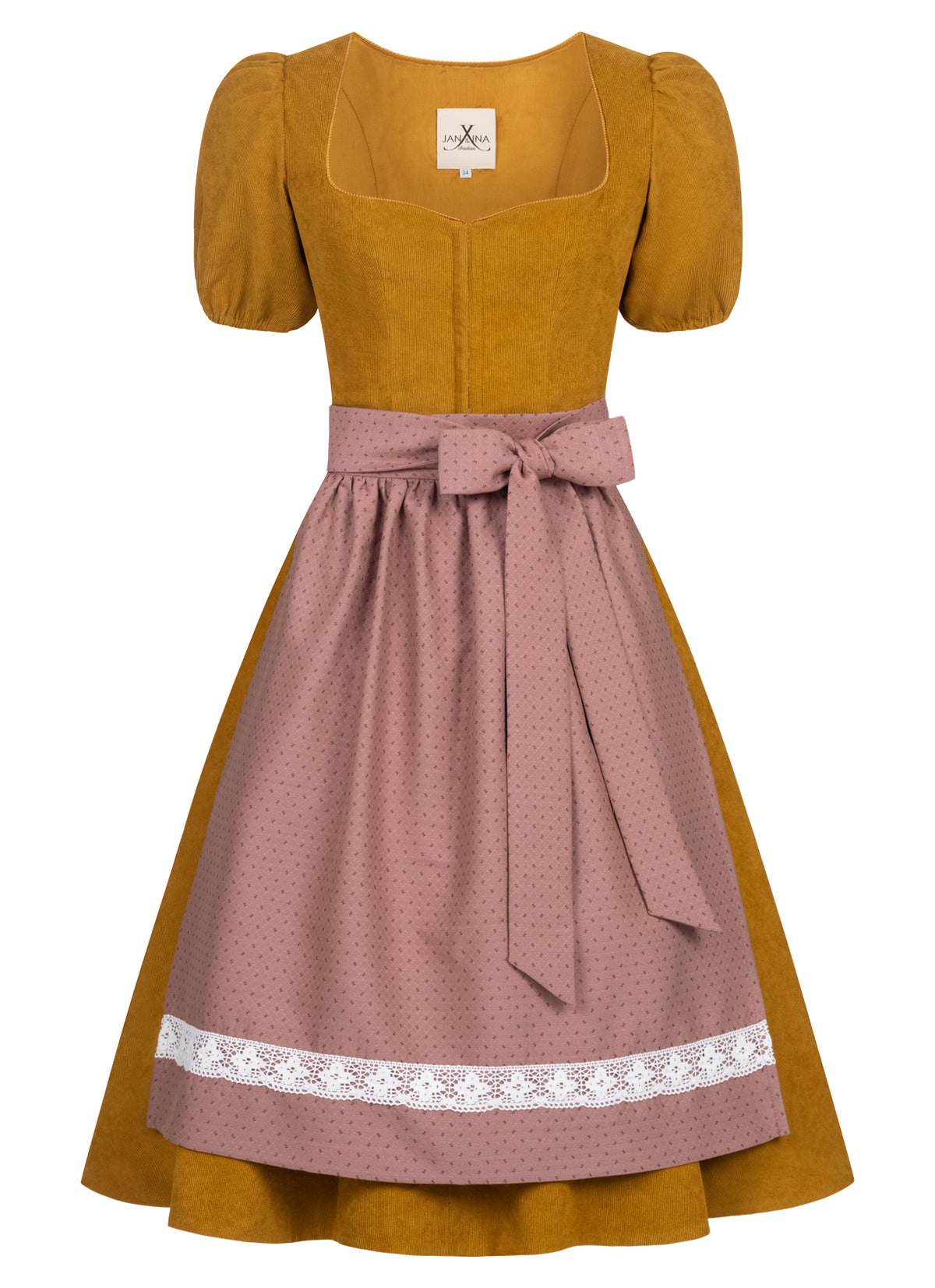 CORD DIRNDL FLARE TULIP OCKER/ MAUVE - JAN&INA Trachten