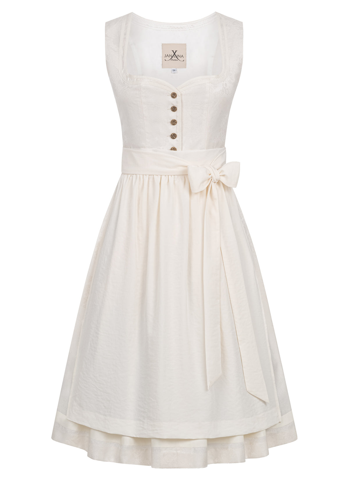 JACQUARD HOCHZEITSDIRNDL MONOCHROME FLOWERS VANILLE - JAN&INA Trachten