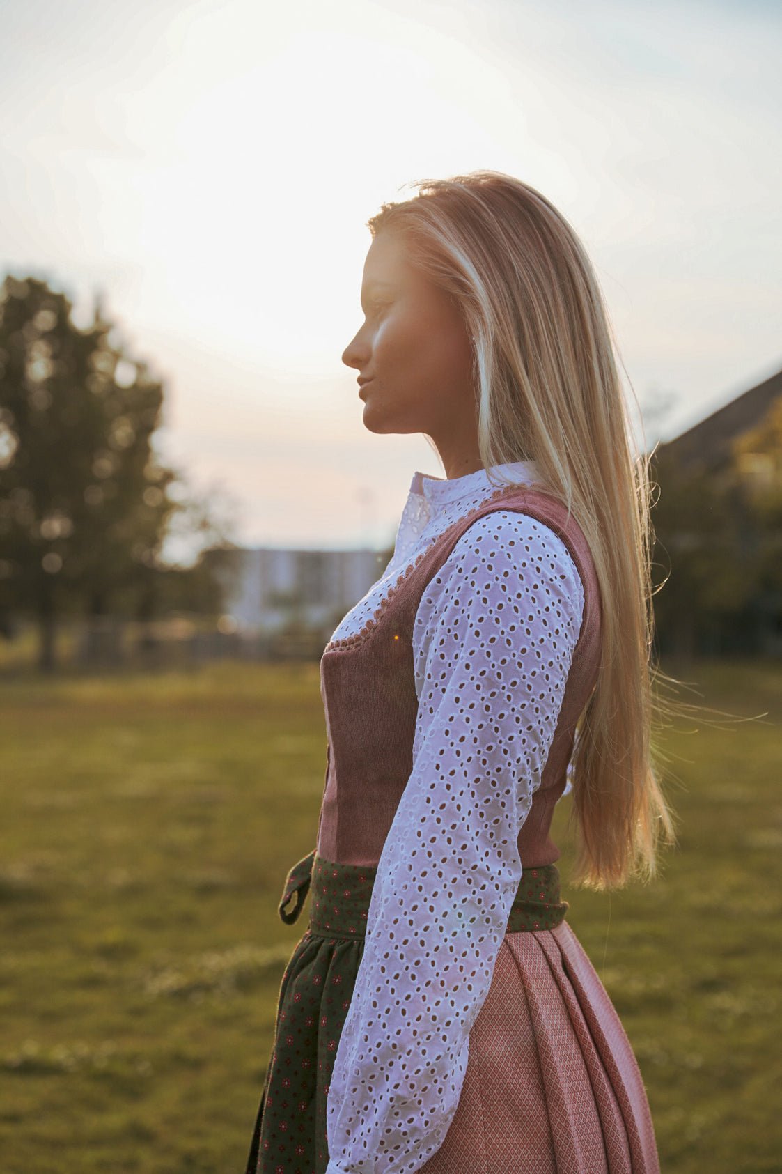 CORD DIRNDL FLORAL DOTS HUMMER/WALDGRUEN - JAN&INA Trachten